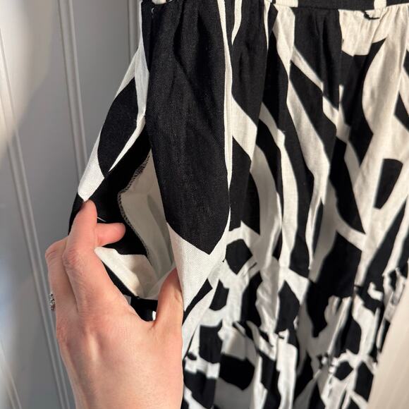 Rachel Zoe Geometric MIDI Dress Black & White Women’s Size Medium - Picture 5 of 12